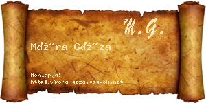 Móra Géza névjegykártya